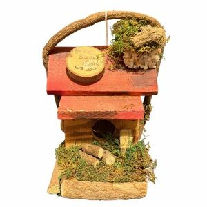 Handcrafted Rustic Birdhouse Home Sweet Home Country Charm Collection Wood Moss